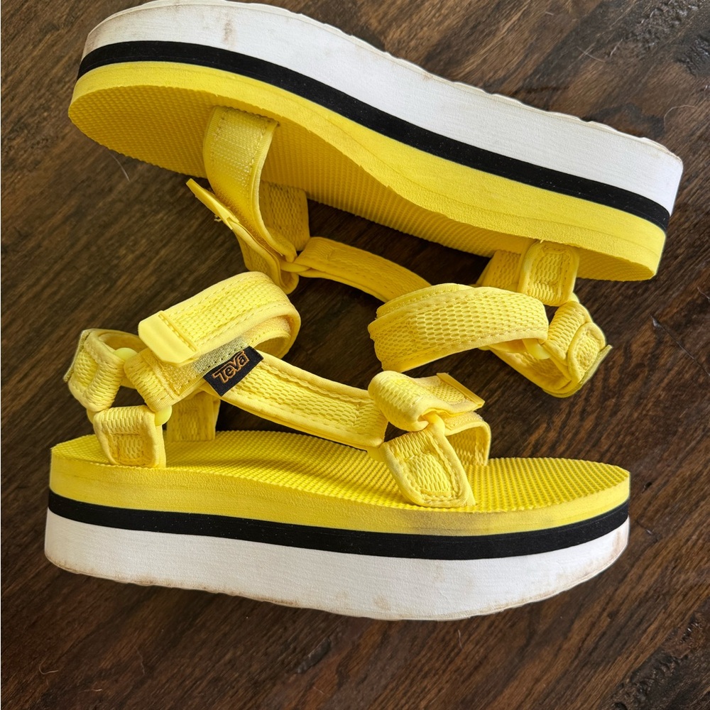 Teva Yellow Platform Sandals